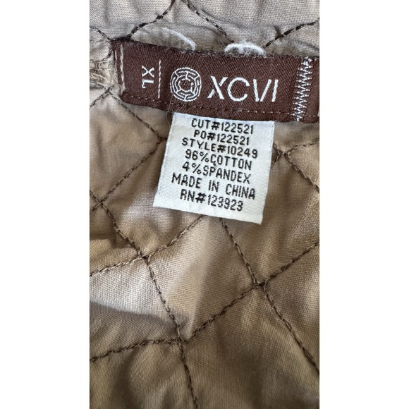 XCVI Jacket XL Taupe Diamond Quilted Belted Moto Utility Military Safari Classic - Picture 2 of 16